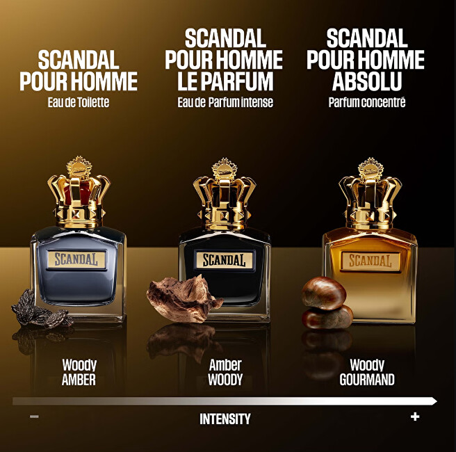 Jean Paul Gaultier Scandal Absolu Parfum Concentré Pour Homme rinkinys vyrams (PP kvepalai, 100 ml + dušo želė, 75 ml + PP kvepalai, 10 ml)