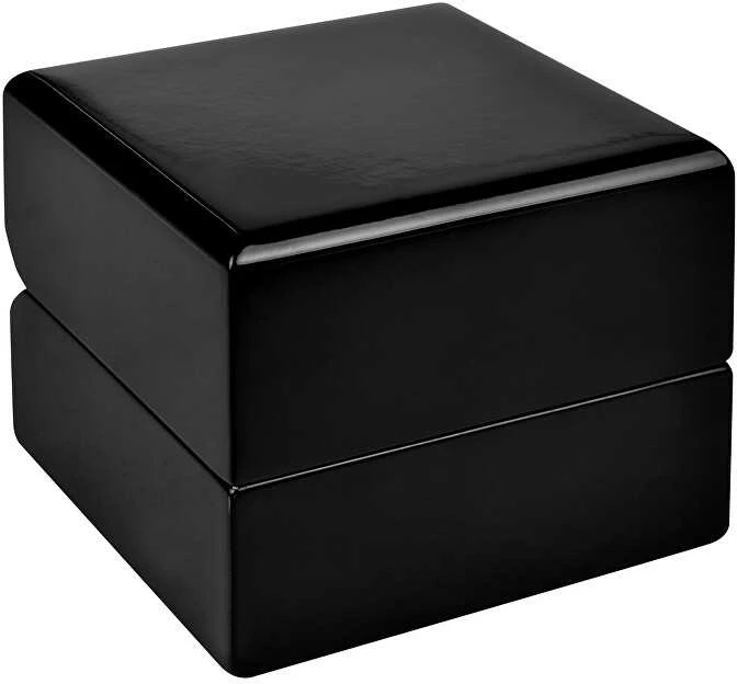 Jk Box Juoda medinė žiedų dėžutė BB-2 / A25