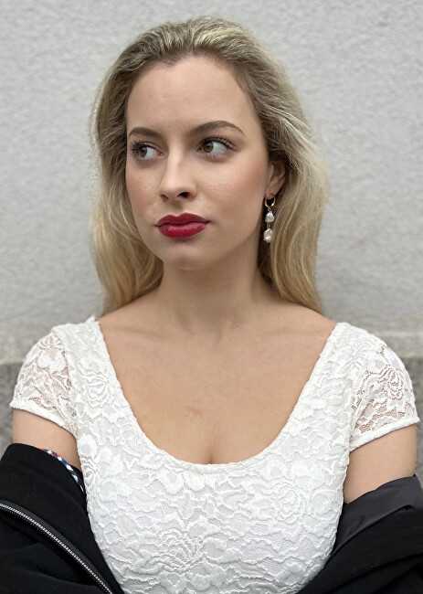 Jwl Luxury Pearls Asimetriški paauksuoti auskarai su tikrais baroko perlais JL0723