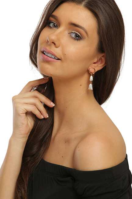 Jwl Luxury Pearls Asimetriški paauksuoti auskarai su tikrais baroko perlais JL0723