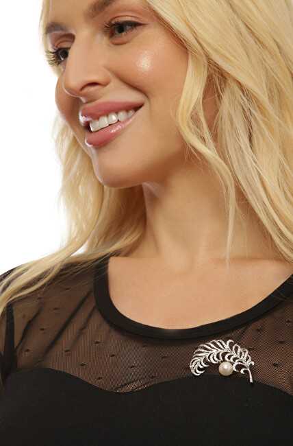 Jwl Luxury Pearls Graži perlinė sagė Plunksna JL0699