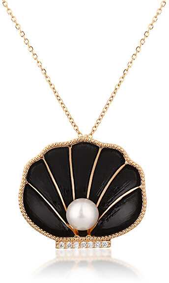 Jwl Luxury Pearls Žavi paauksuota kriauklių sagė su perlu 2in1 JL0764