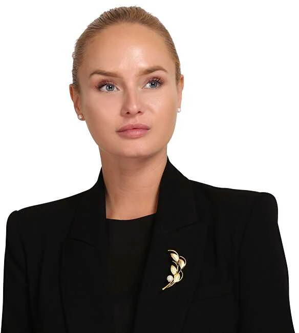 Jwl Luxury Pearls Tinkama paauksuota 2in1 tikra perlinė sagė JL0843