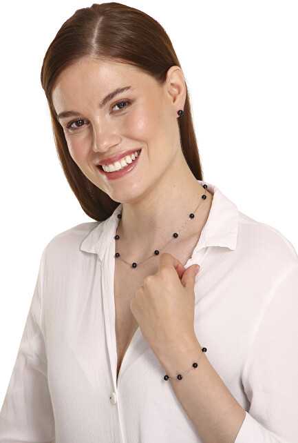 Jwl Luxury Pearls Subtili apyrankė su juodais perlais JL0753