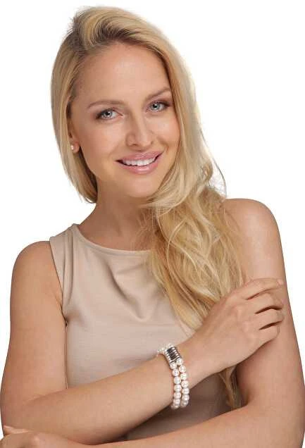 Jwl Luxury Pearls Dviguba/dviejų eilių tikroji balto perlo apyrankė JL0598