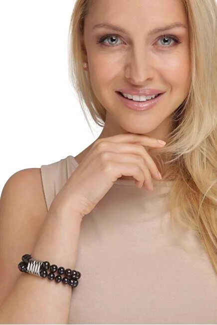 Jwl Luxury Pearls Dvigubos/dviejų eilių tikra juodo perlo apyrankė JL0599