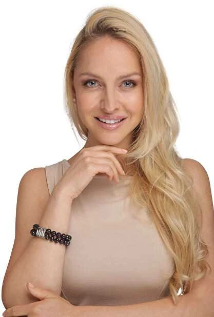Jwl Luxury Pearls Dvigubos/dviejų eilių tikra juodo perlo apyrankė JL0599