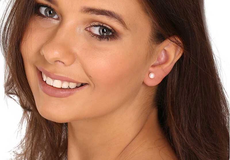 Jwl Luxury Pearls Geltonu auksu dengti auskarai su tikrais upės perlais JL0767