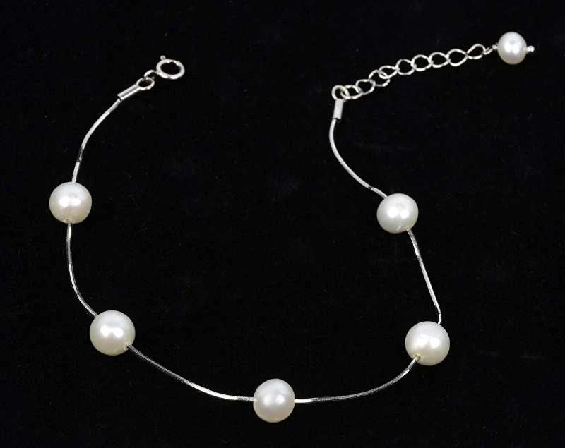 Jwl Luxury Pearls Švelni apyrankė, tikri balti perlai JL0173