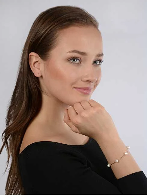 Jwl Luxury Pearls Švelni apyrankė, tikri balti perlai JL0173
