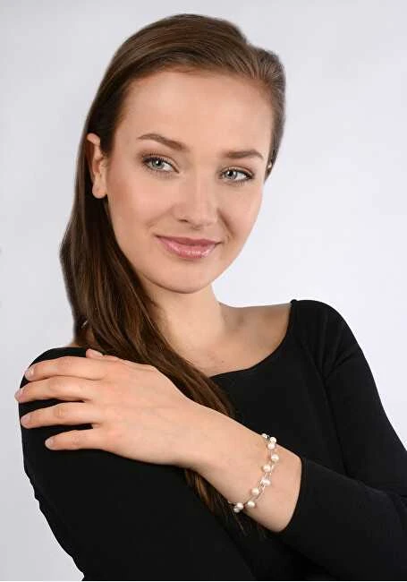 Jwl Luxury Pearls Švelni apyrankė, tikri balti perlai JL0174