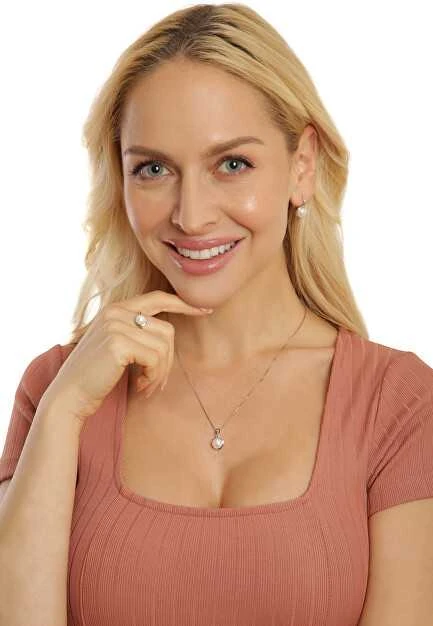 Jwl Luxury Pearls Švelnus karoliai su tikru baltu perlu JL0676 (grandinė, pakabukas)