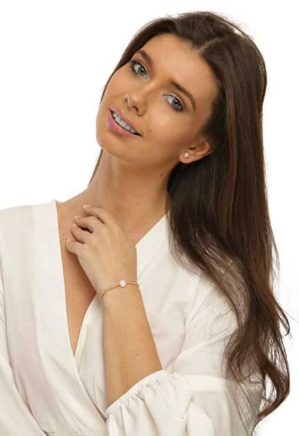 Jwl Luxury Pearls Auksuota karoliukų apyrankė su tikru gėlavandeniu perlu JL0714