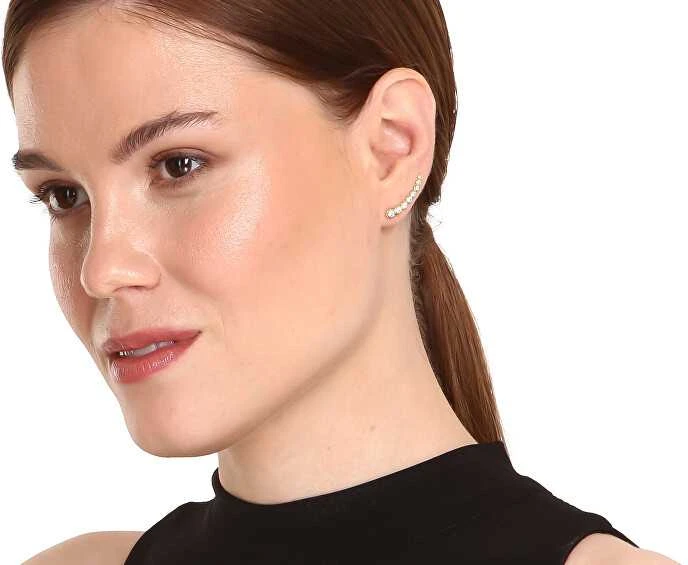 Jwl Luxury Pearls Auksuoti ilgi auskarai su putojančiais kristalais JL0743