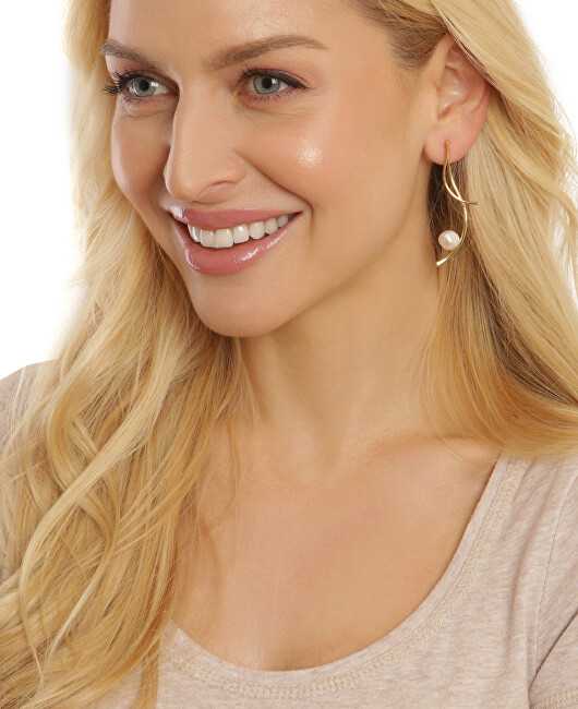 Jwl Luxury Pearls Ilgi paauksuoti auskarai su tikrais baroko perlais JL0682