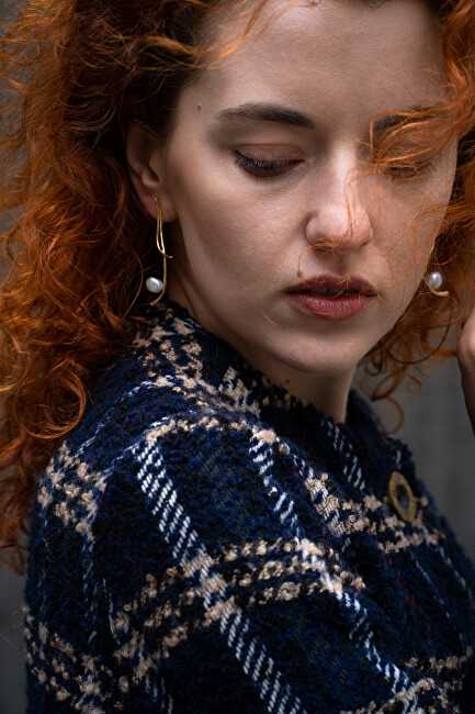 Jwl Luxury Pearls Ilgi paauksuoti auskarai su tikrais baroko perlais JL0682