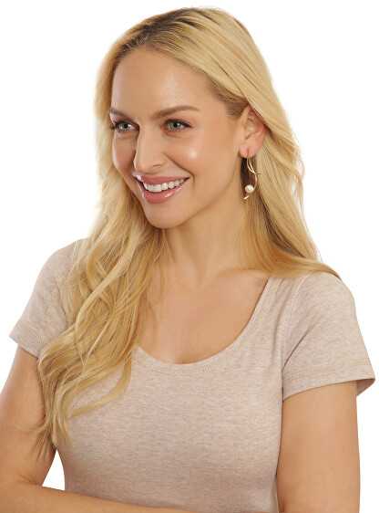 Jwl Luxury Pearls Ilgi paauksuoti auskarai su tikrais baroko perlais JL0682