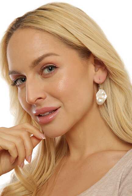 Jwl Luxury Pearls Prabangūs auskarai su tikru baroko perlu JL0688