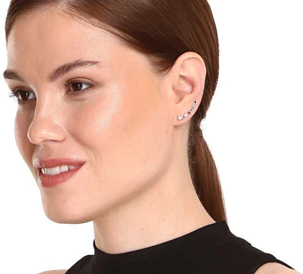 Jwl Luxury Pearls Dera ilgi auskarai su spalvotais kristalais JL0742