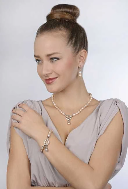 Jwl Luxury Pearls Vėrinys iš tikrų rožinių perlų JL0555