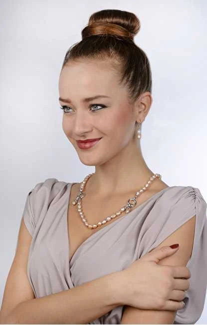 Jwl Luxury Pearls Vėrinys iš tikrų rožinių perlų JL0555