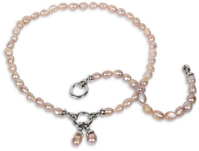 Jwl Luxury Pearls Vėrinys iš tikrų rožinių perlų JL0555
