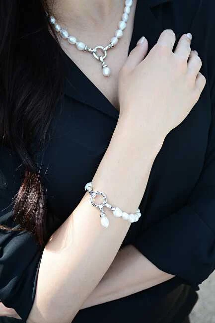 Jwl Luxury Pearls Vėrinys iš tikrų baltų perlų JL0559
