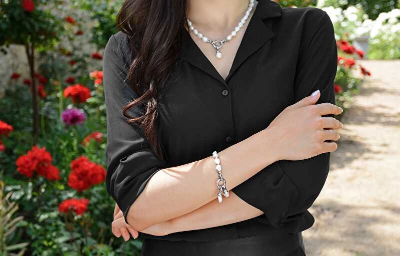 Jwl Luxury Pearls Vėrinys iš tikrų baltų perlų JL0559