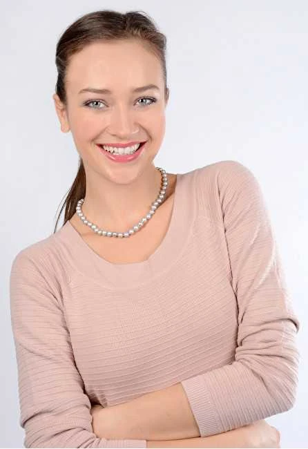 Jwl Luxury Pearls Kaklo papuošalas su tikrais perlais pilkos spalvos JL0288