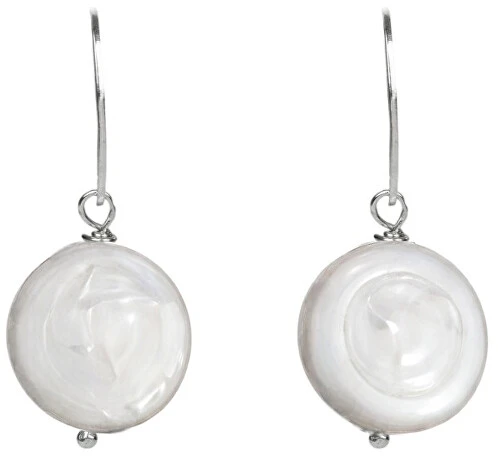 Jwl Luxury Pearls Sidabriniai auskarai su baltu perlu dešine JL0154