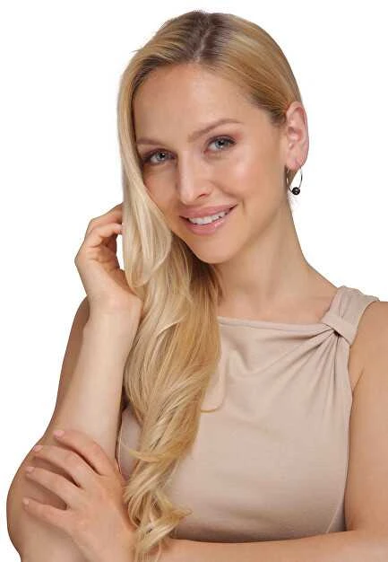 Jwl Luxury Pearls Sidabriniai apskritimo auskarai su tikrais baltais perlais JL0633
