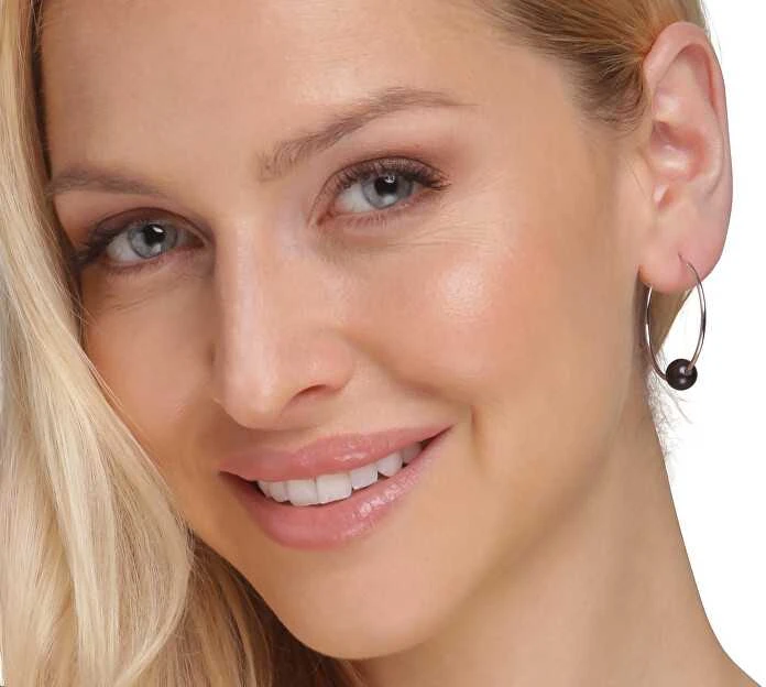 Jwl Luxury Pearls Sidabriniai apskritimo auskarai su tikrais baltais perlais JL0633
