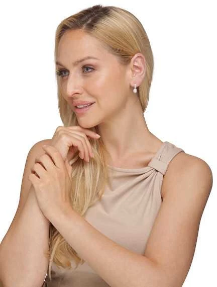 Jwl Luxury Pearls Sidabriniai auskarai su perlu ir cirkoniais JL0601