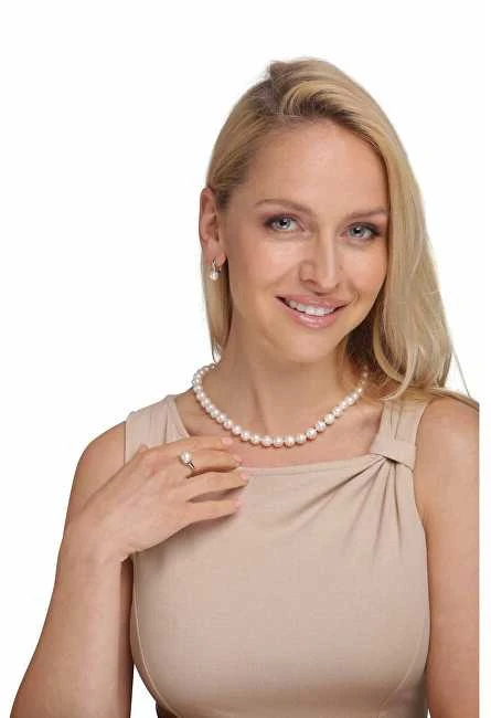 Jwl Luxury Pearls Sidabriniai auskarai su perlu ir cirkoniais JL0601