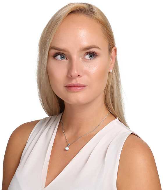 Jwl Luxury Pearls Sidabriniai karoliai su tikru perlu JL0834 (grandinė, pakabukas)