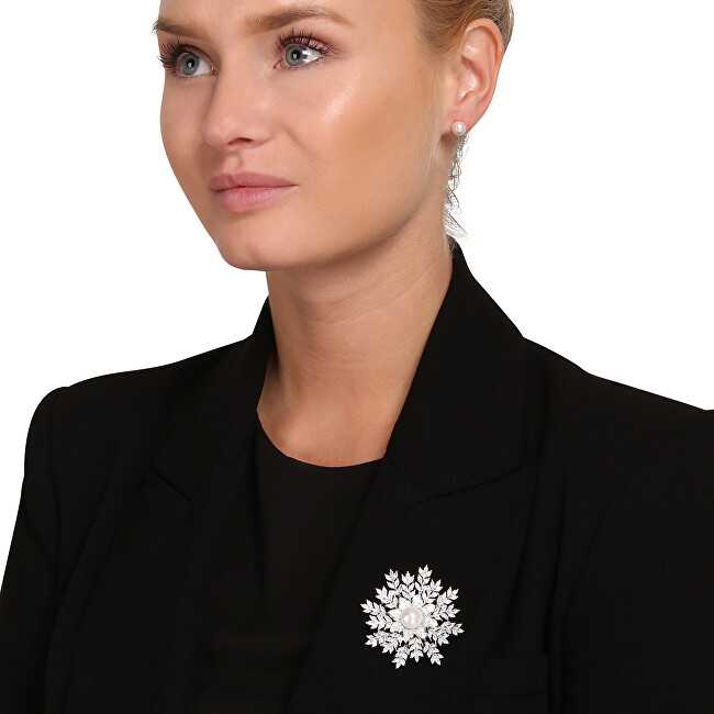Jwl Luxury Pearls Blizganti sagė Flake 2 in 1 su tikru perlu JL0847
