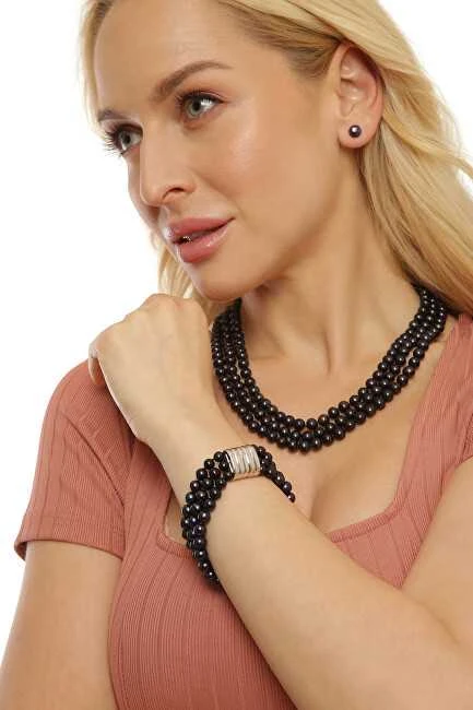 Jwl Luxury Pearls Smeigtukai iš tikrų juodų perlų JL0707