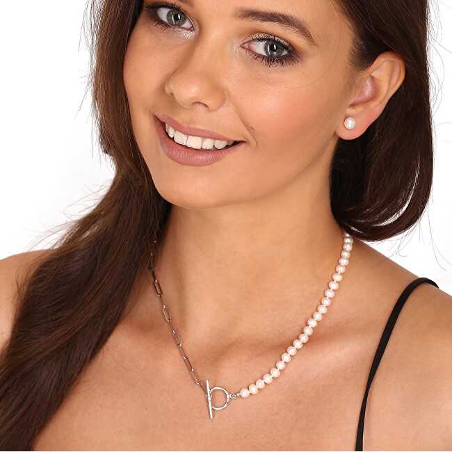 Jwl Luxury Pearls Madingas plieno karoliai su tikrais upės perlais JL0788