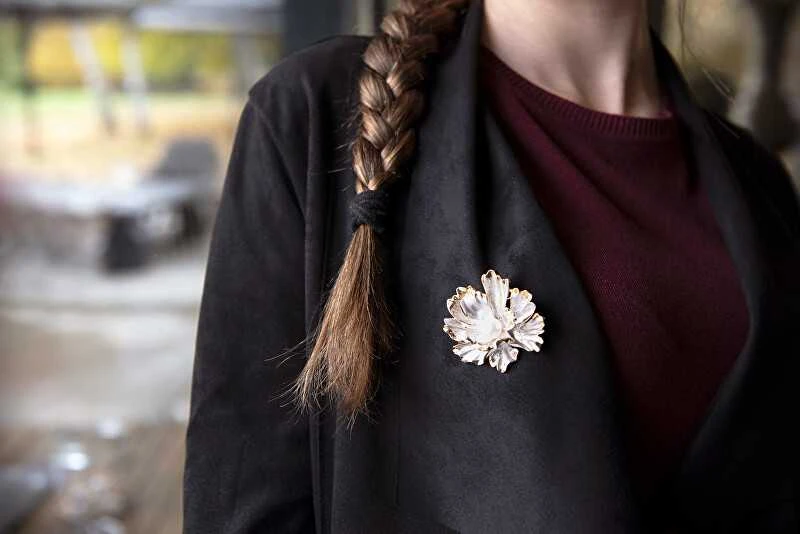 Jwl Luxury Pearls Unikali 2in1 gėlių sagė su tikru perlu JL0573