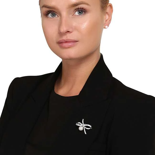 Jwl Luxury Pearls Moteriška putojanti sagė Lankas su tikru perlu ir kristalais JL0842