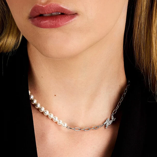 Karl Lagerfeld Elegantiškas vėrinys su sintetiniais perlais Pearl KLAYR03