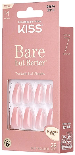 KISS „Bare-Bet-Better Nails“ lakai – „Bare Nude“ 28 vnt.