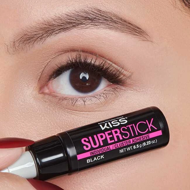 KISS Blakstienų klijai „Super Stick Individual“ (blakstienų gumulėlių klijai) 6,5 g juodi
