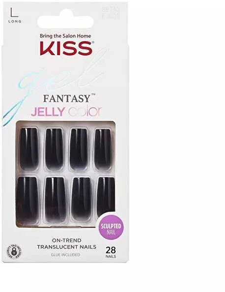 KISS geliniai nagų lakai „Gel Fantasy Jelly Color“, 28 vnt.