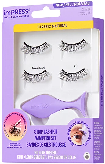 KISS ImPRESS No Glue Strip Lash 01 False Blakstienos