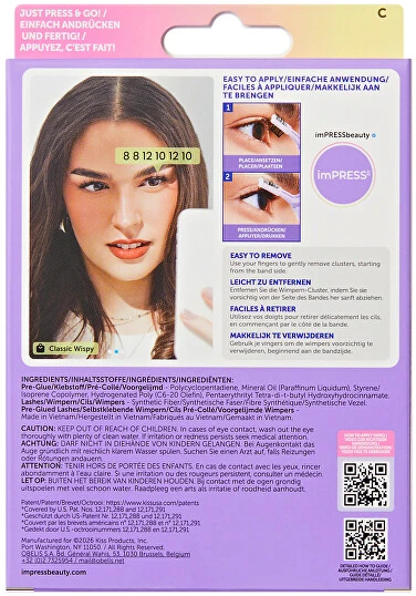 KISS ImPRESS No Glue Strip Lash 01 False Blakstienos