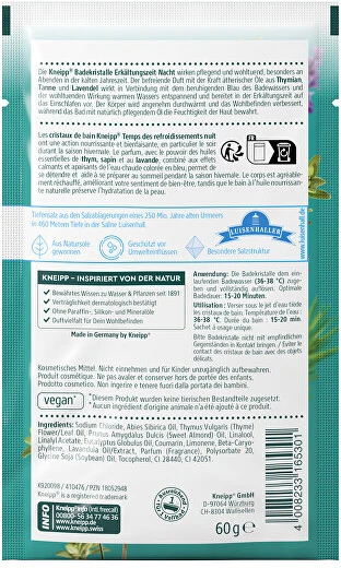 Kneipp Cold Time naktinė vonios druska, 60 ml