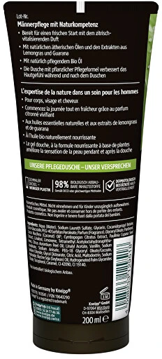 Kneipp Men Ready to Go 2 in 1 Kūno prausiklis Dušo želė vyrams, 200 ml
