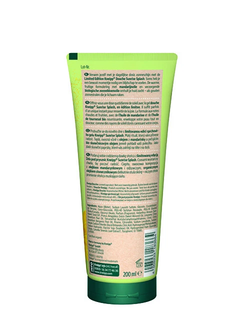 Kneipp Sunrise Splash Kūno prausiklis Dušo želė 200 ml