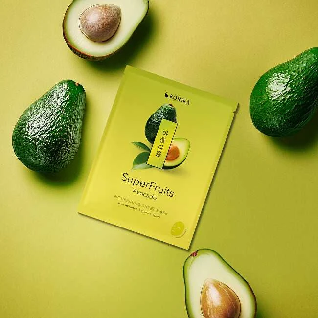 Korika „Superfruits Avocado“ maitinamoji lakštinė kaukė (maitinamoji lakštinė kaukė) 25 g